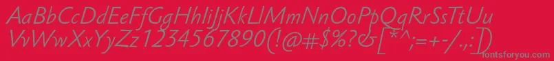 フォントSebastianlightucfItalic – 赤い背景に灰色の文字