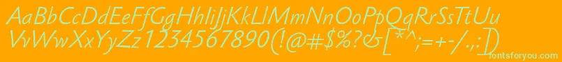 SebastianlightucfItalic Font – Green Fonts on Orange Background