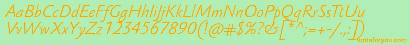 SebastianlightucfItalic Font – Orange Fonts on Green Background