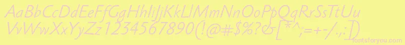 Czcionka SebastianlightucfItalic – różowe czcionki na żółtym tle