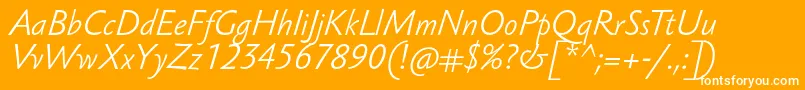 SebastianlightucfItalic Font – White Fonts on Orange Background