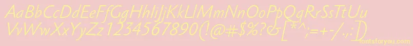 SebastianlightucfItalic Font – Yellow Fonts on Pink Background