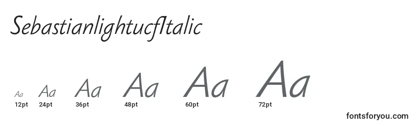 Размеры шрифта SebastianlightucfItalic