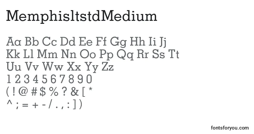 Шрифт MemphisltstdMedium – алфавит, цифры, специальные символы