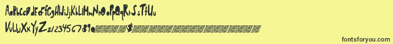 Shwedybawls Font – Black Fonts on Yellow Background