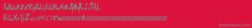 Shwedybawls Font – Gray Fonts on Red Background