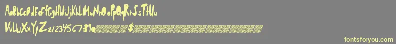 Shwedybawls-Schriftart – Gelbe Schriften auf grauem Hintergrund
