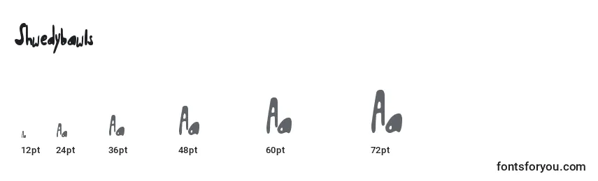 Shwedybawls Font Sizes