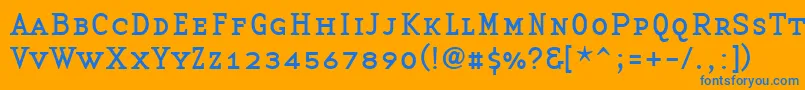 BasetwserifsmallcapsRegular Font – Blue Fonts on Orange Background