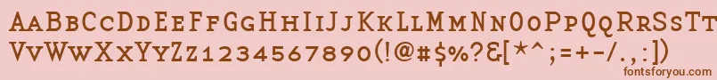 Шрифт BasetwserifsmallcapsRegular – коричневые шрифты на розовом фоне