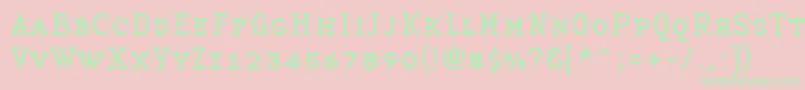 BasetwserifsmallcapsRegular Font – Green Fonts on Pink Background