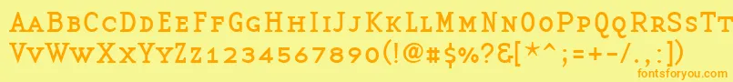 Fonte BasetwserifsmallcapsRegular – fontes laranjas em um fundo amarelo