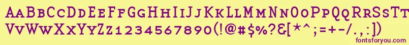 Шрифт BasetwserifsmallcapsRegular – фиолетовые шрифты на жёлтом фоне