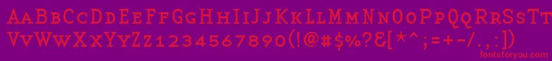Czcionka BasetwserifsmallcapsRegular – czerwone czcionki na fioletowym tle