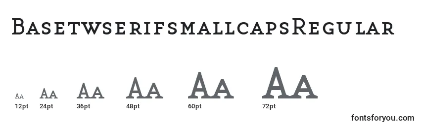 Размеры шрифта BasetwserifsmallcapsRegular