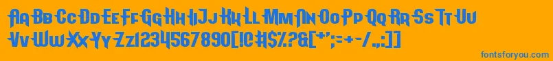 Arcapulse-Schriftart – Blaue Schriften auf orangefarbenem Hintergrund