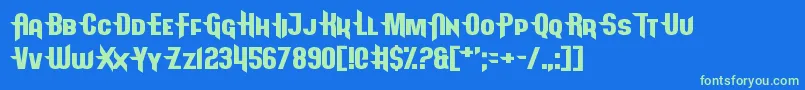 Arcapulse Font – Green Fonts on Blue Background