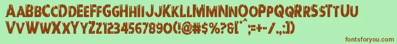 Redundeadcond Font – Brown Fonts on Green Background