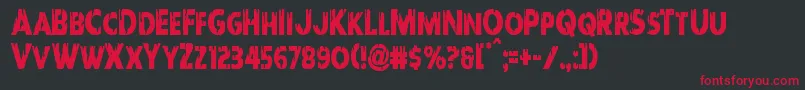 フォントRedundeadcond – 黒い背景に赤い文字