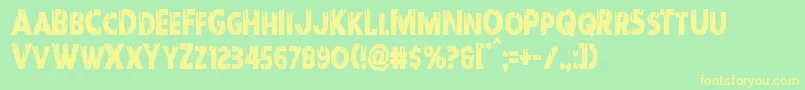 Redundeadcond-Schriftart – Gelbe Schriften auf grünem Hintergrund