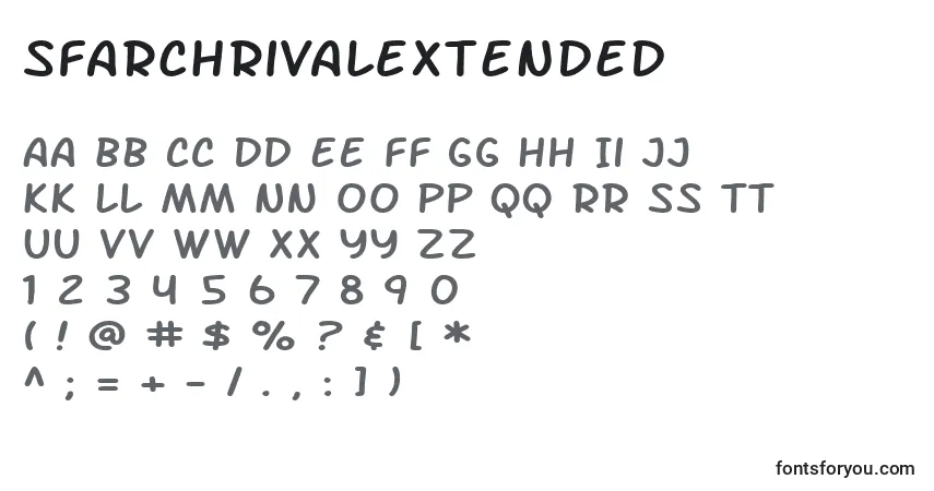 Czcionka SfArchRivalExtended – alfabet, cyfry, specjalne znaki