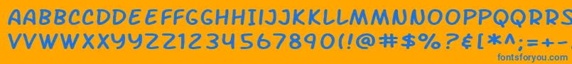 SfArchRivalExtended Font – Blue Fonts on Orange Background