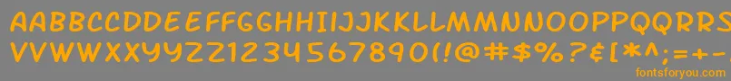 フォントSfArchRivalExtended – オレンジの文字は灰色の背景にあります。