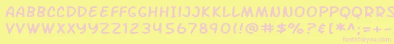 SfArchRivalExtended Font – Pink Fonts on Yellow Background