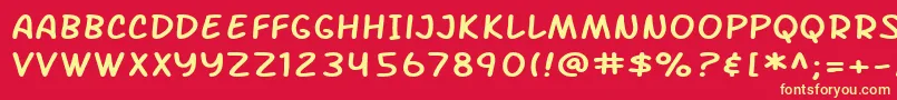 SfArchRivalExtended Font – Yellow Fonts on Red Background