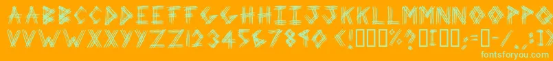 Fonte 3prot ffy – fontes verdes em um fundo laranja