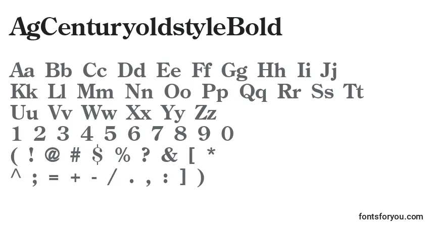 Шрифт AgCenturyoldstyleBold – алфавит, цифры, специальные символы