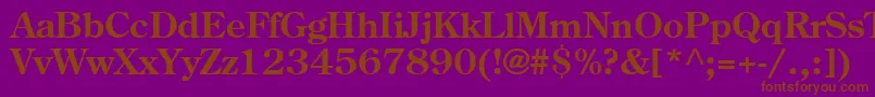 AgCenturyoldstyleBold-Schriftart – Braune Schriften auf violettem Hintergrund