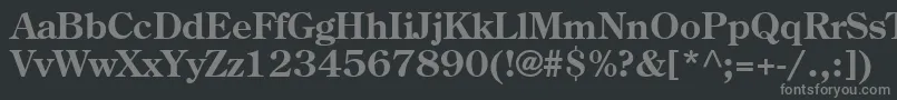 AgCenturyoldstyleBold-fontti – harmaat kirjasimet mustalla taustalla