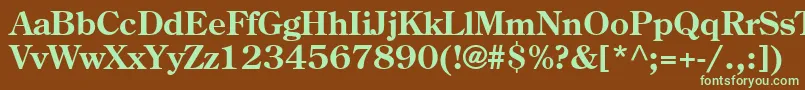 AgCenturyoldstyleBold-fontti – vihreät fontit ruskealla taustalla