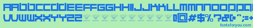 QuaaludehulkRegular Font – Blue Fonts on Green Background