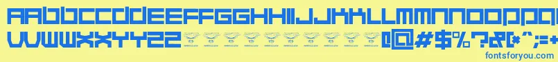 QuaaludehulkRegular Font – Blue Fonts on Yellow Background