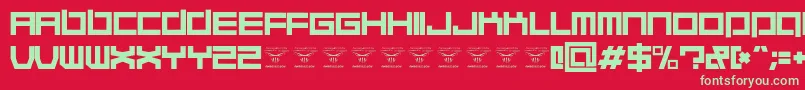 QuaaludehulkRegular Font – Green Fonts on Red Background