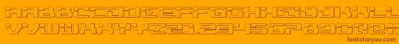 Fonte Troopers3D – fontes marrons em um fundo laranja