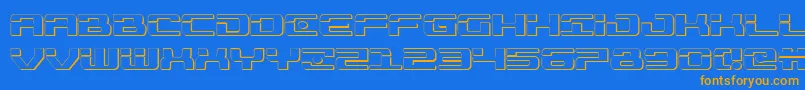 Fonte Troopers3D – fontes laranjas em um fundo azul