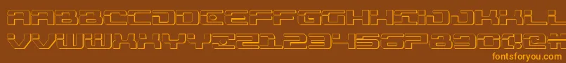 Lisätietoja Troopers3D-fontista Troopers3D-fontti – oranssit fontit ruskealla taustalla