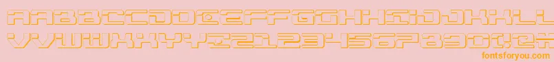 Troopers3D-Schriftart – Orangefarbene Schriften auf rosa Hintergrund