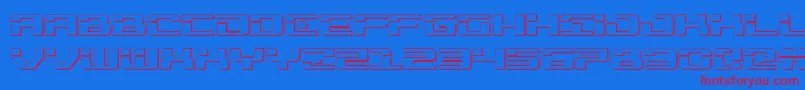 Czcionka Troopers3D – czerwone czcionki na niebieskim tle