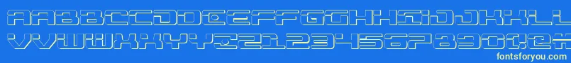 Troopers3D Font – Yellow Fonts on Blue Background