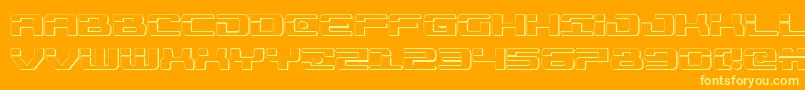 Troopers3D-fontti – keltaiset fontit oranssilla taustalla