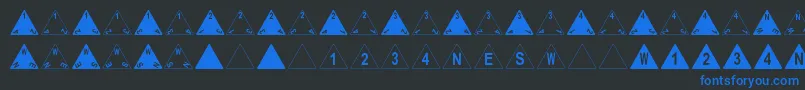 DpolyFourSider Font – Blue Fonts on Black Background