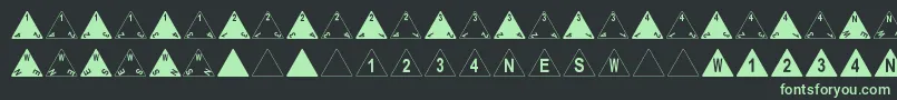 フォントDpolyFourSider – 黒い背景に緑の文字