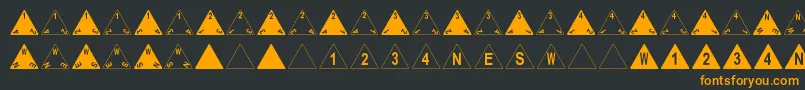 フォントDpolyFourSider – 黒い背景にオレンジの文字