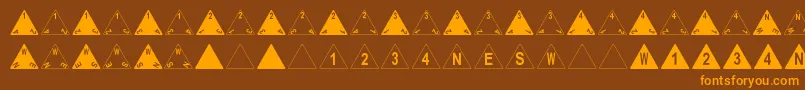 DpolyFourSider Font – Orange Fonts on Brown Background