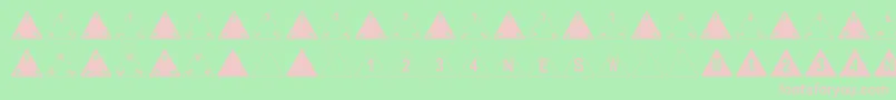 DpolyFourSider-fontti – vaaleanpunaiset fontit vihreällä taustalla