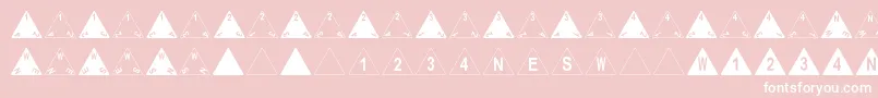 DpolyFourSider-fontti – valkoiset fontit vaaleanpunaisella taustalla